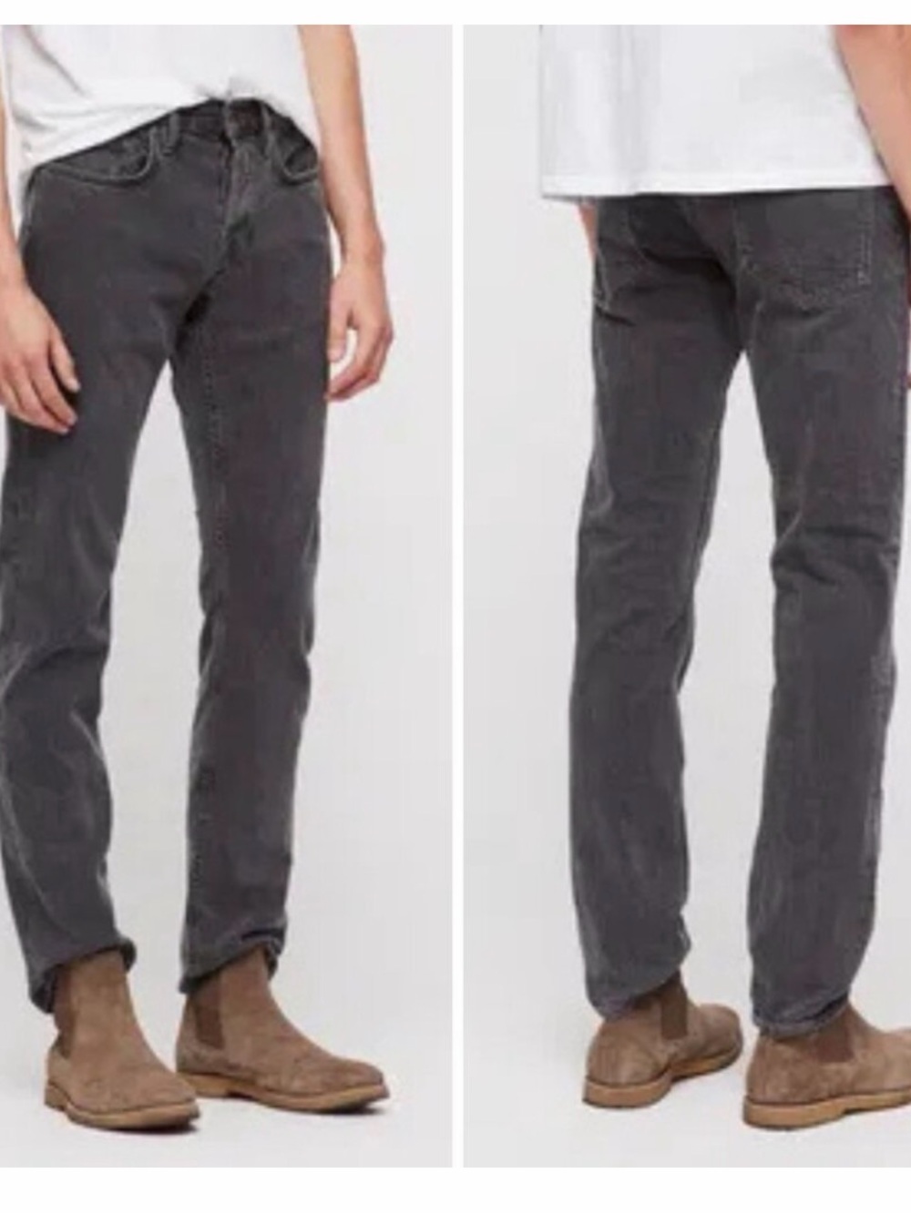 ALLSAINTS Reed Faded Black/Gray Button Fly Straight Jeans Size 30